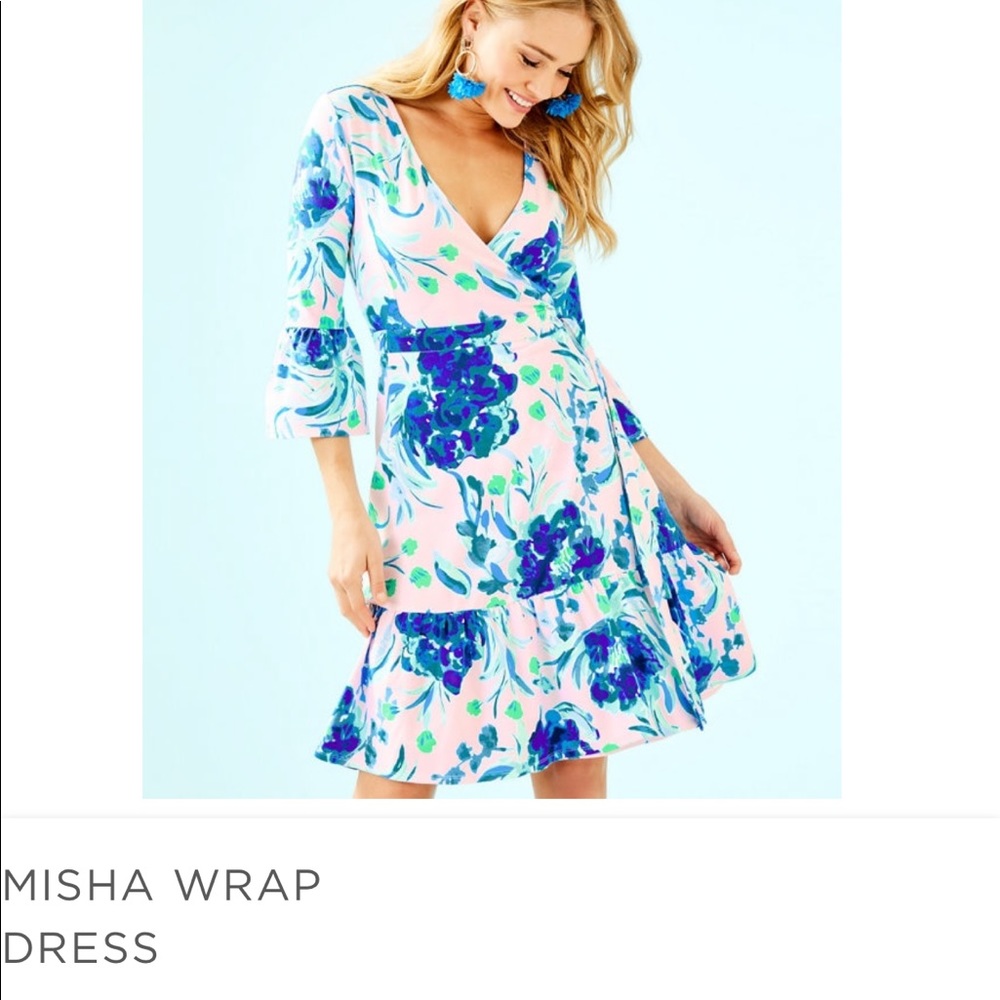 Lilly Pulitzer Misha Wrap Dress, Pink Tropics, M